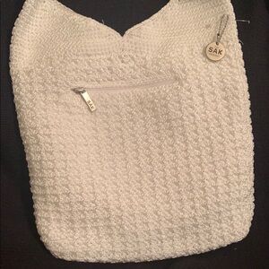SAK White Textured Shoulder Bag